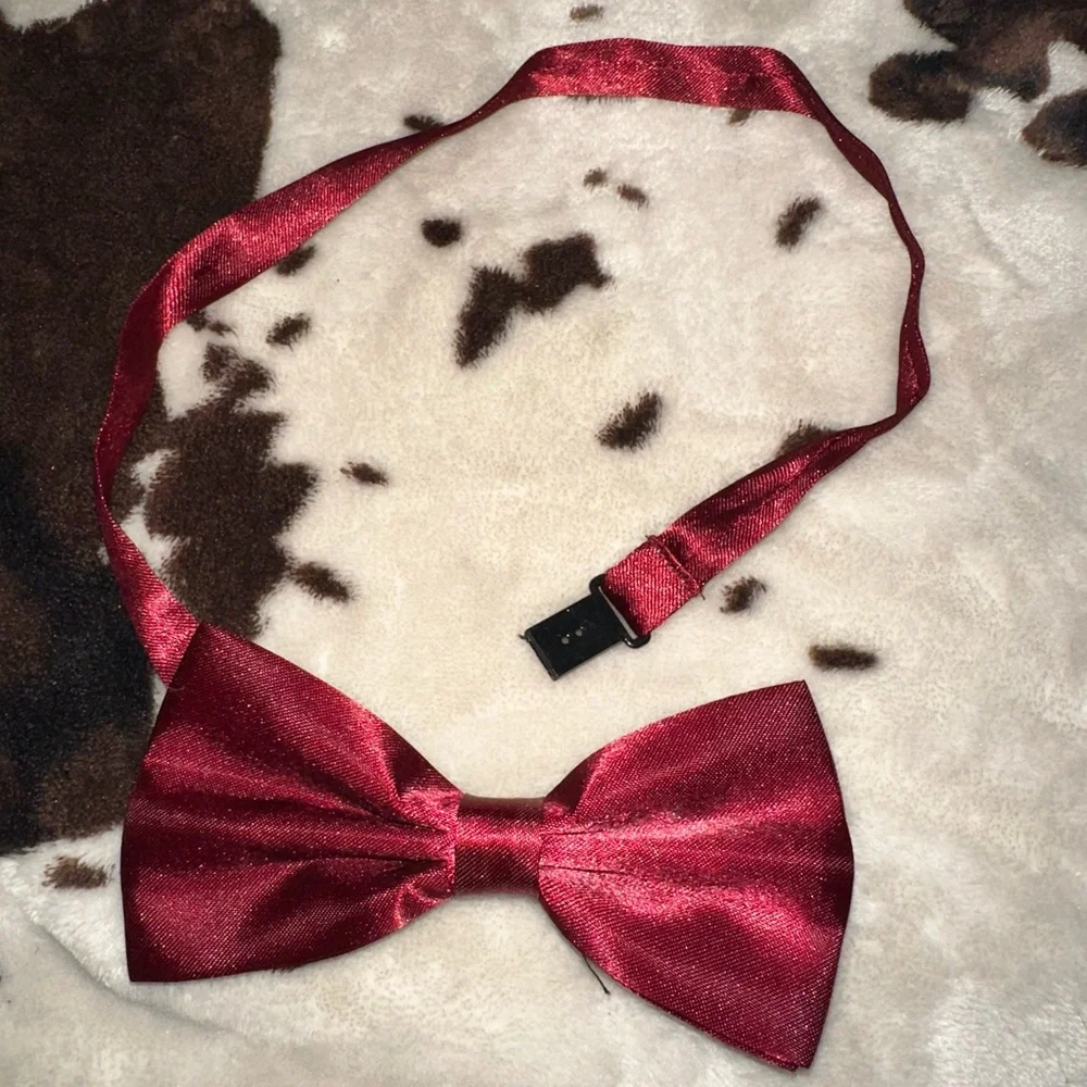 🆕 boys satin red bow tie